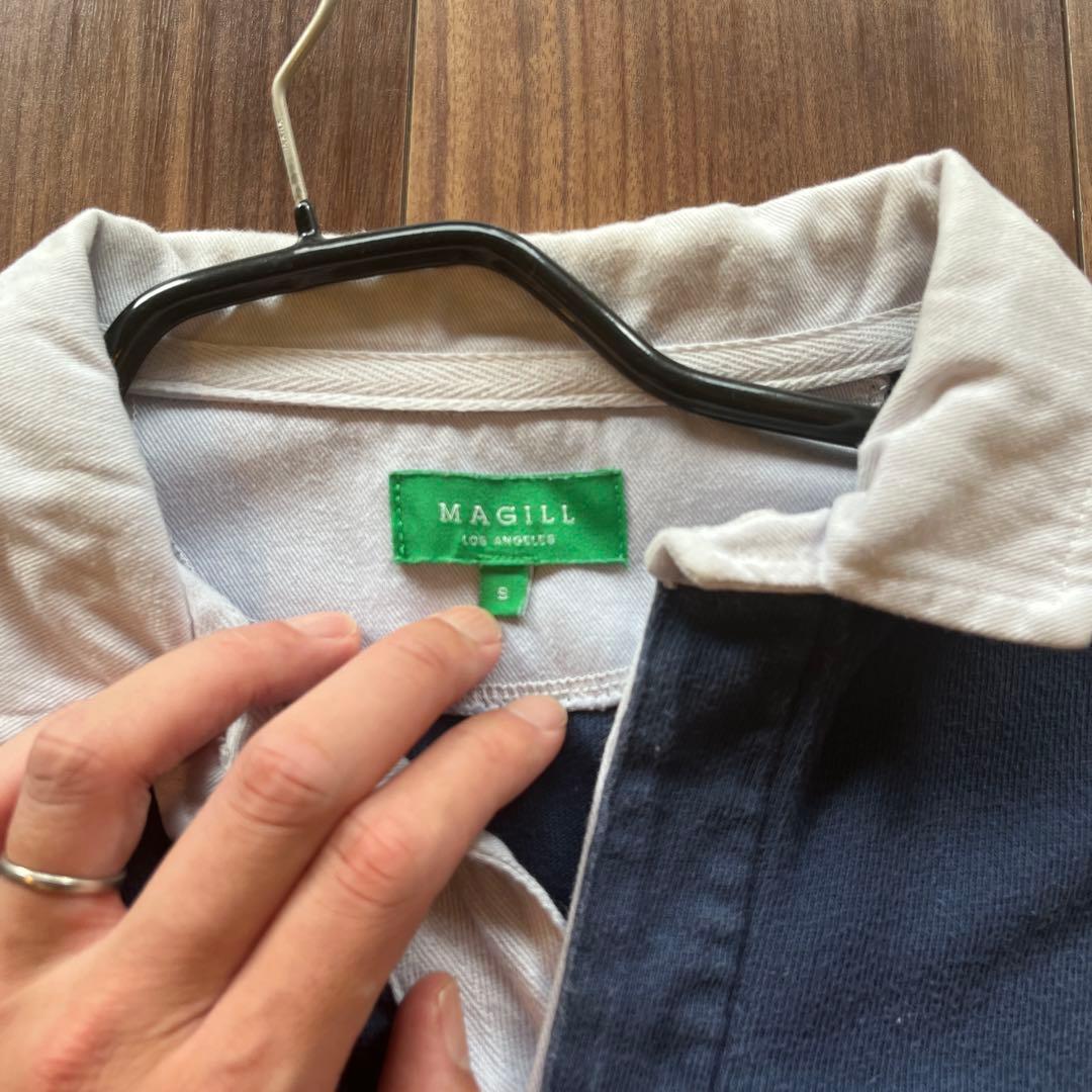 MAGILL LOS ANGELES アメリカ製 ラガーシャツ S ネイビー