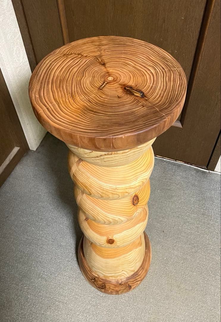 (aki品) 丸太　花瓶台 フラワースタンド