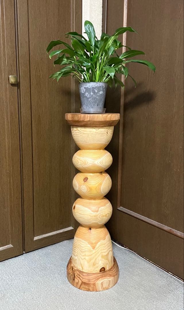 (aki品) 丸太　花瓶台 フラワースタンド