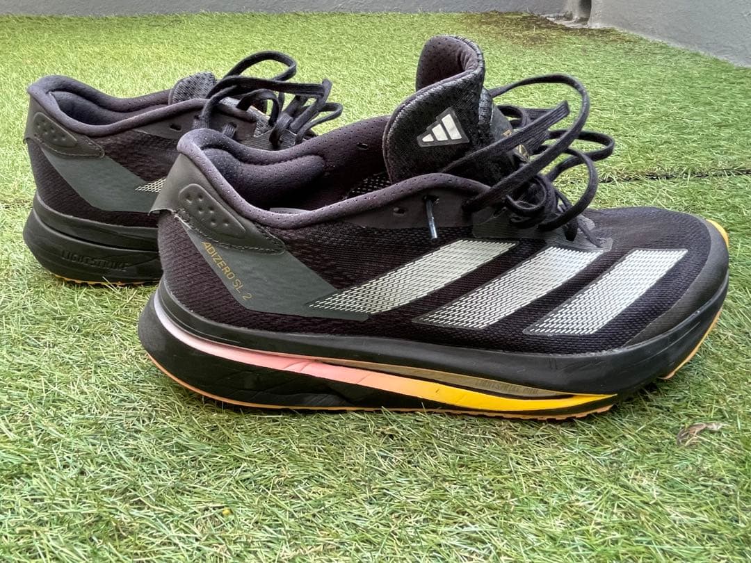 【3連休価格】adidas/アディゼロSL2/ブラック&イエロー/25.5