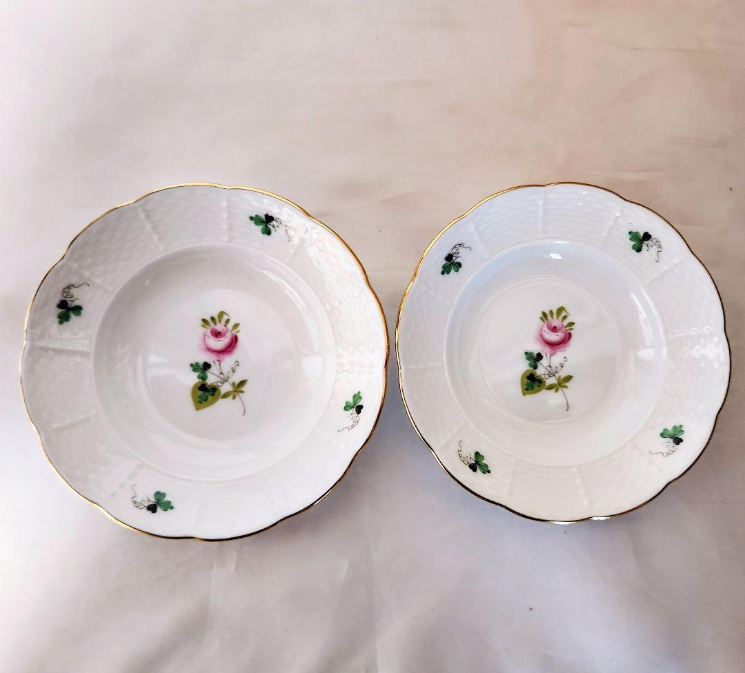 ヘレンドHEREND【ウィーンの薔薇】プレート2P【未使用美品・箱栞付き】