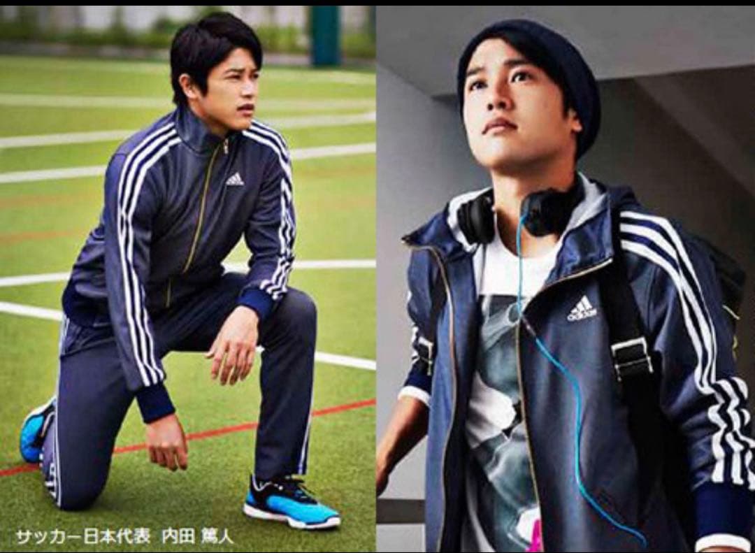 超美品☆adidas 内田篤人着用　岩田剛典着用　デニム風ジャージ上下セット