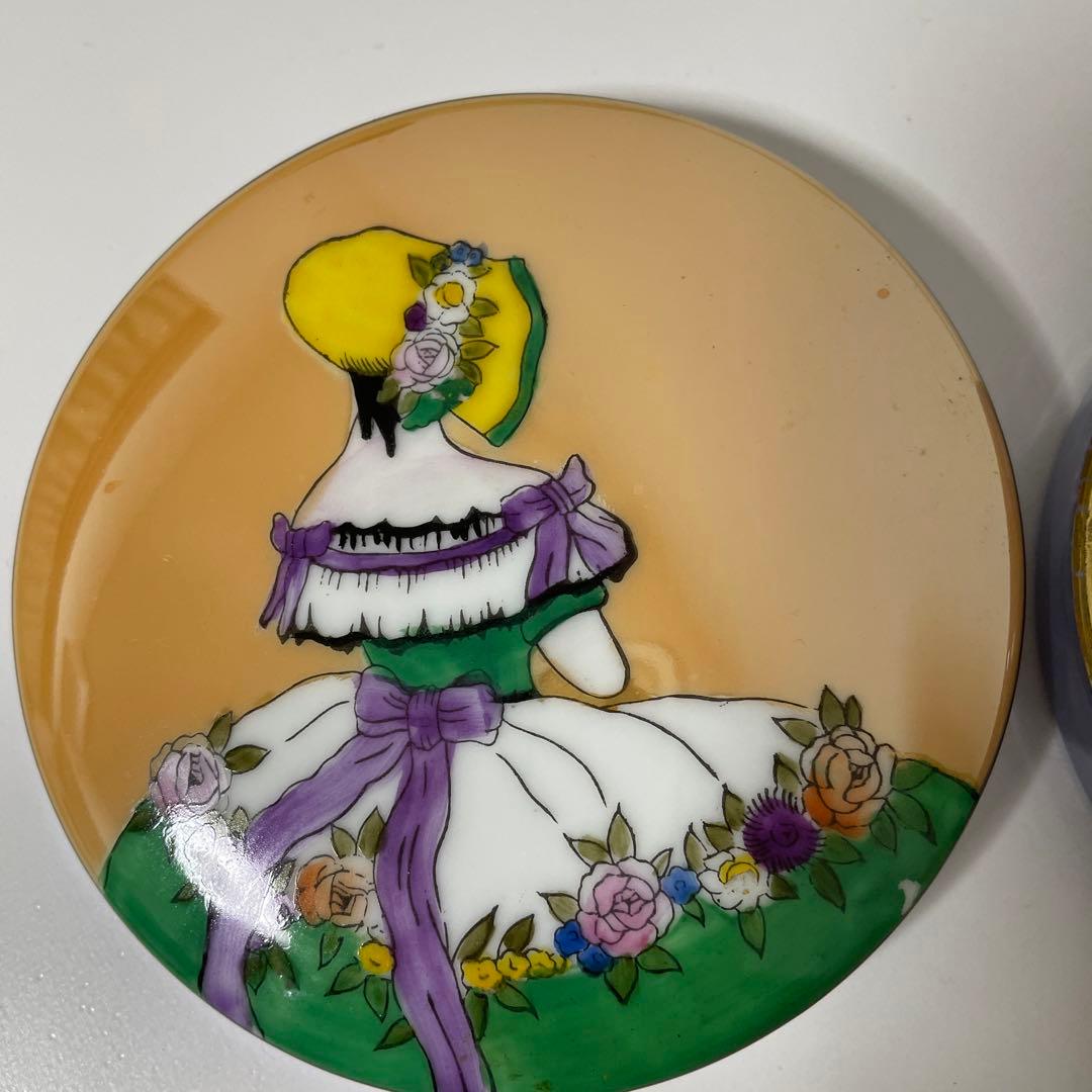 ・Deco Lady・パフケース・1921年〜米国輸出・オールドノリタケ・
