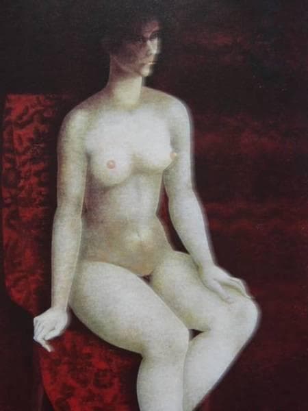 中村直人、『裸婦２』、希少画集画、裸婦、高級新品額・額装付、版上サイン入り