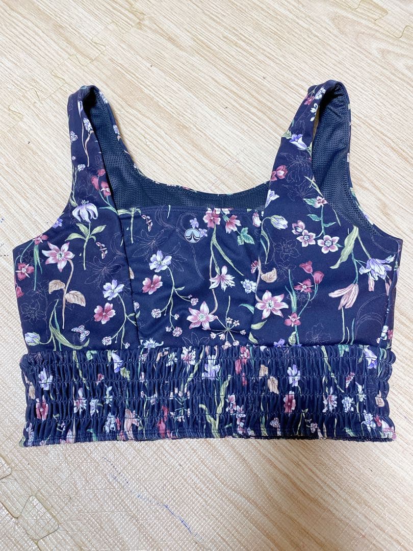 スカーラ 花柄 ネイビー ブラトップ S 美品