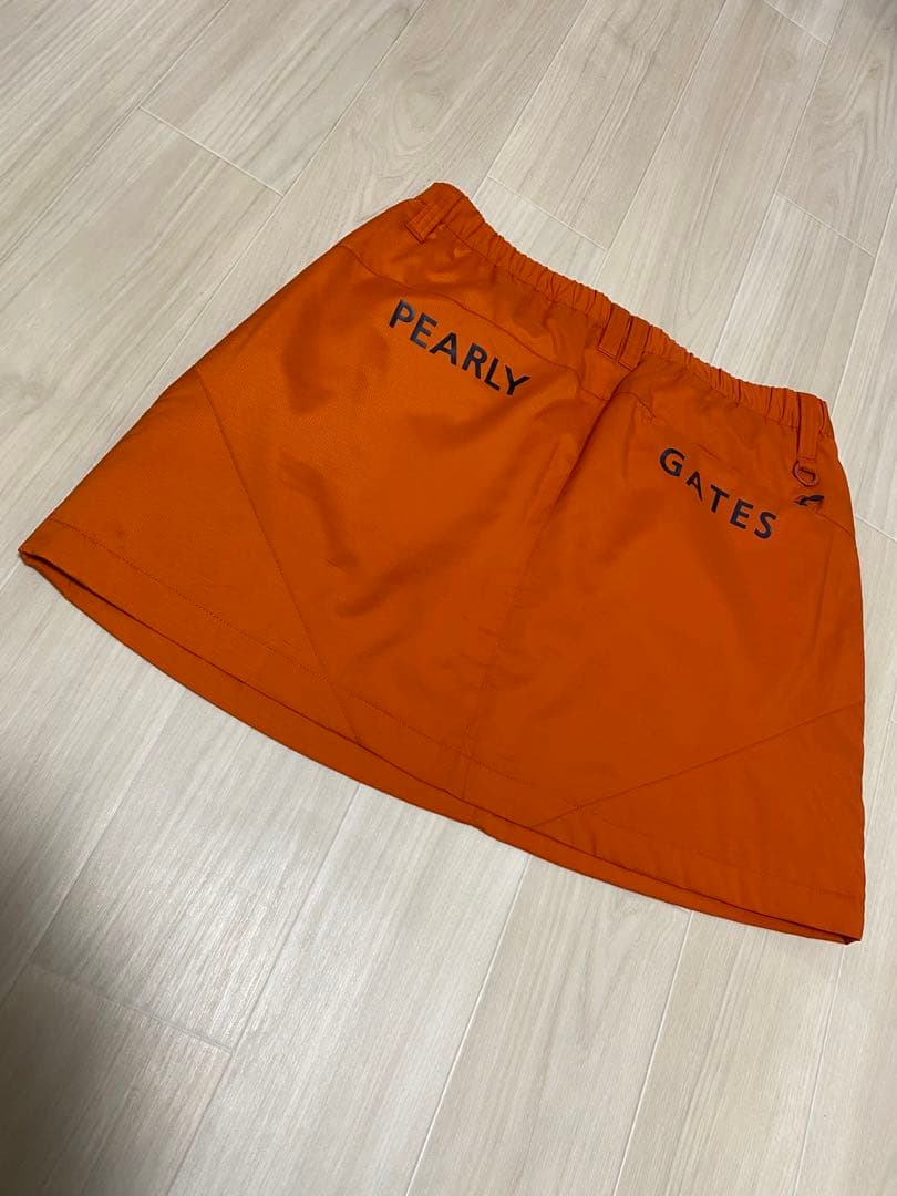 美品 PEARLY GATES オレンジスカート 蓄熱 防寒 サイズ2 中綿 L