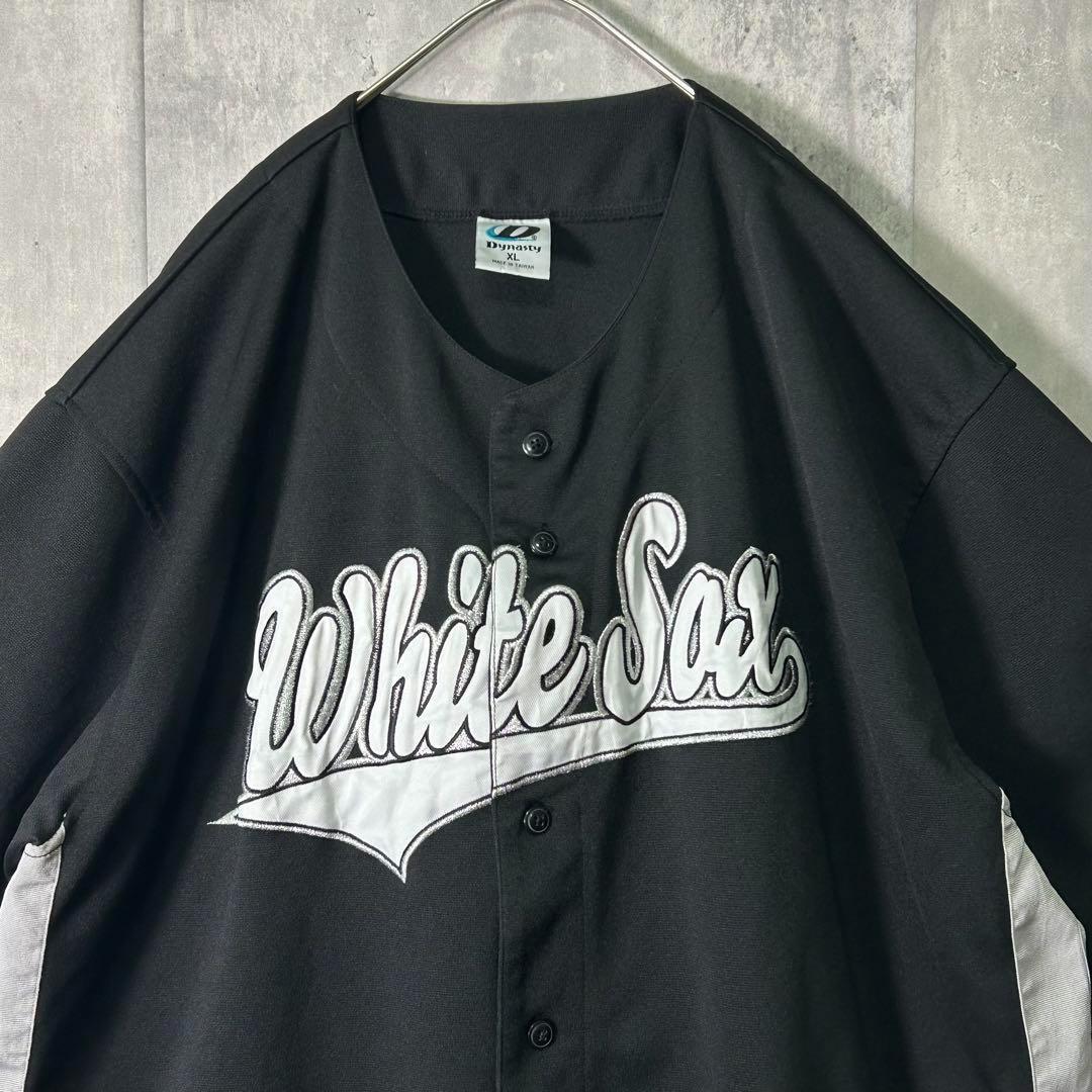 希少デザイン MLB ホワイトソックス ユニフォーム 刺繍 黒 XL