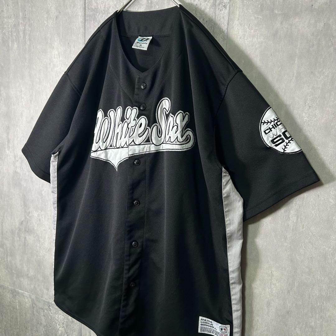 希少デザイン MLB ホワイトソックス ユニフォーム 刺繍 黒 XL