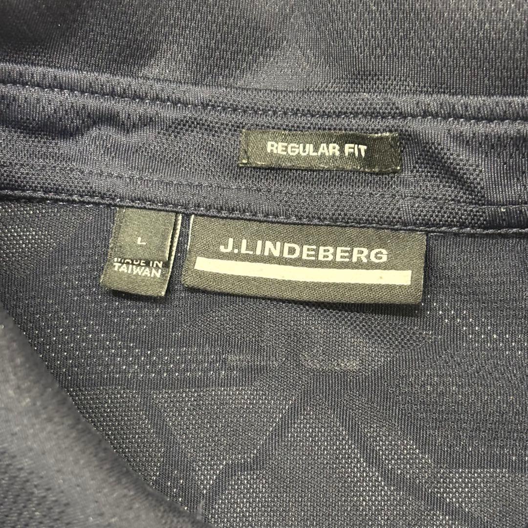 【美品】J.LINDEBERG J.リンドバーグ 半袖ポロシャツ ネイビー L