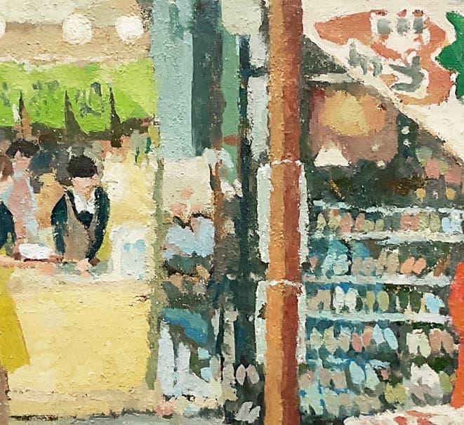 絵画 557 油絵/風景/街景/東京/巣鴨/地蔵通り/P8号