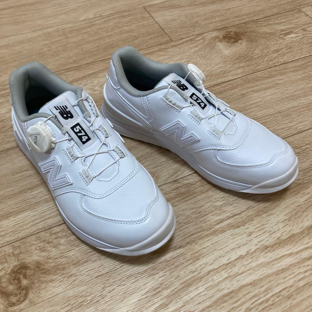 New Balance 574 スパイクレス ゴルフシューズ ホワイト 22.5