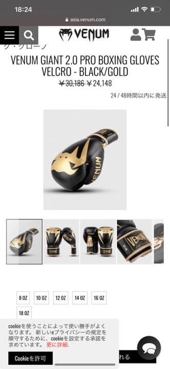 ボクシング VENUM GIANT 2.0 PRO BOXING GLOVES 12oz