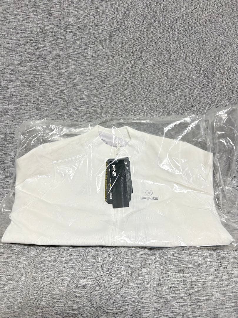 M ☆新品☆ ピン ニットブルゾン リバーシブル　レディース　ゴルフ　ホワイト