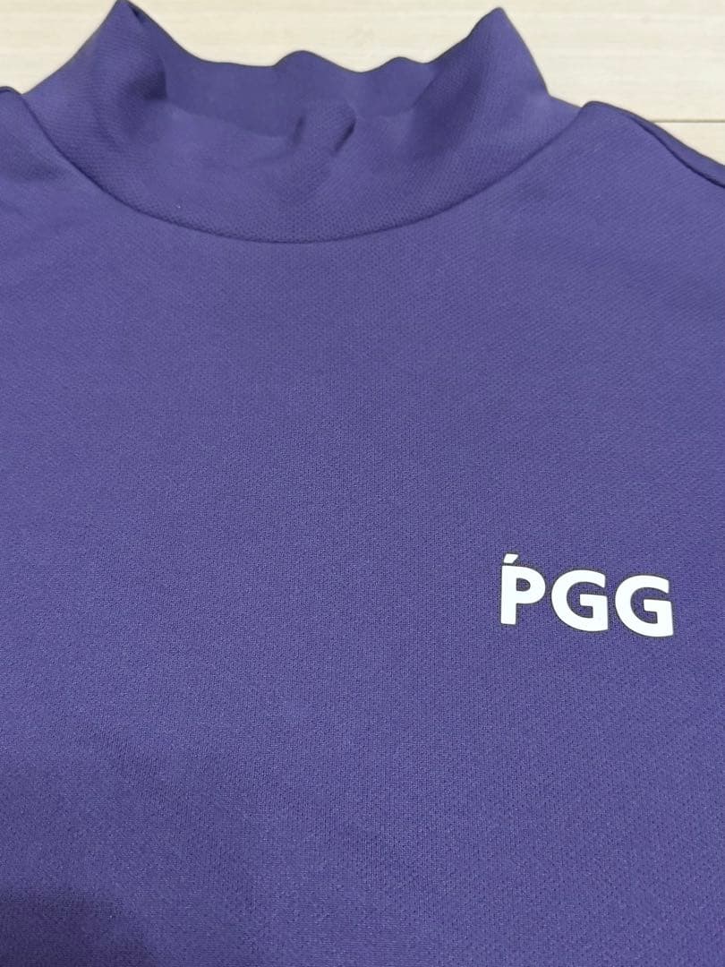 PGG ◾️長袖モックネック◾️むらさき　バックロゴ