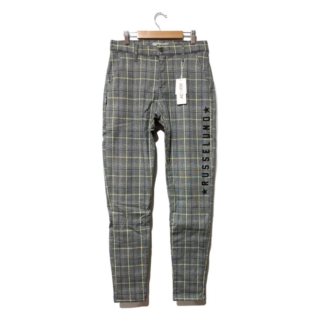 新品 ラッセルノ ゴルフ ストレッチ ウォーム チェック パンツ グレー M