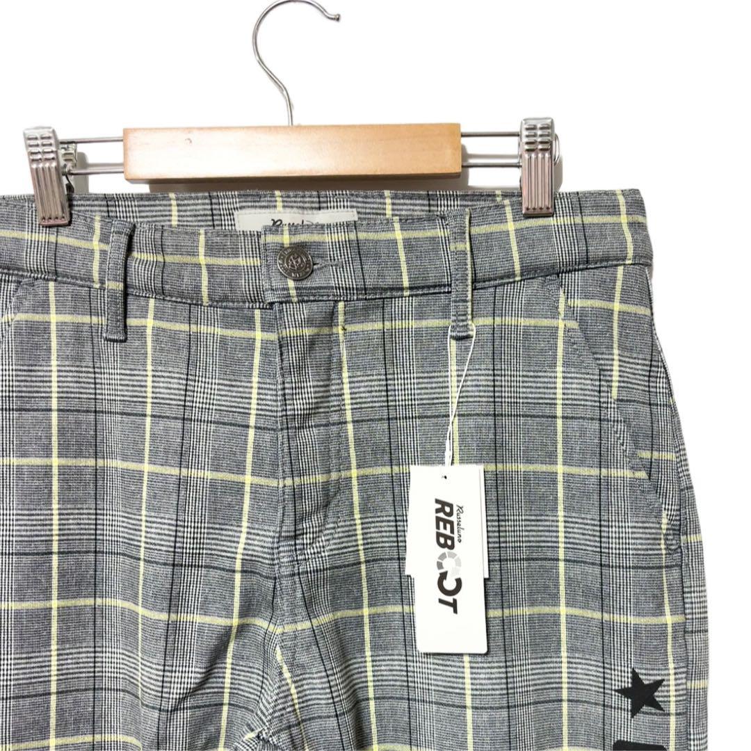 新品 ラッセルノ ゴルフ ストレッチ ウォーム チェック パンツ グレー M