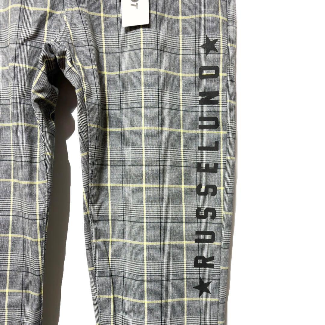 新品 ラッセルノ ゴルフ ストレッチ ウォーム チェック パンツ グレー M