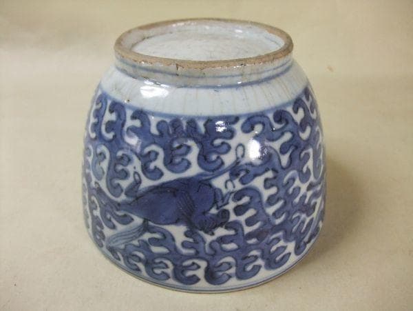 中国古玩 古い 安南呉須 馬紋 唐物 染付 古美術 時代物 骨董品 保存箱