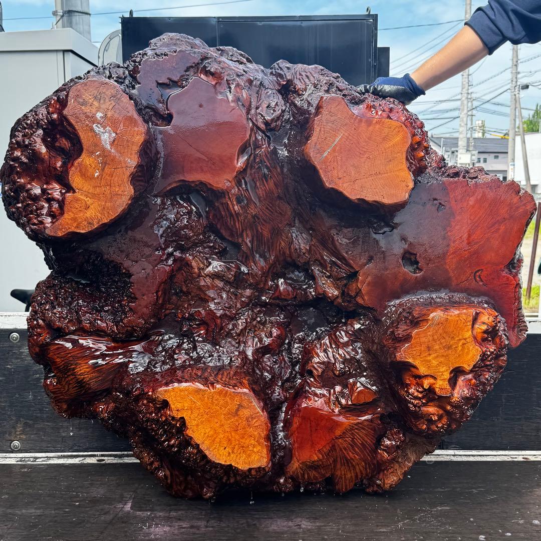 メイプル 座卓 瘤材 総無垢 脚一体型 希少品　応接間、和室等に最適。