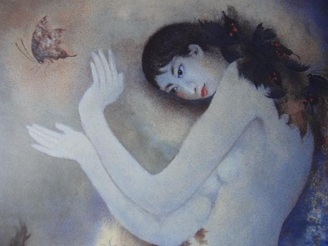 工藤甲人、【残蝶】、新品高級額 額装付、日本画 希少画集画 状態良好