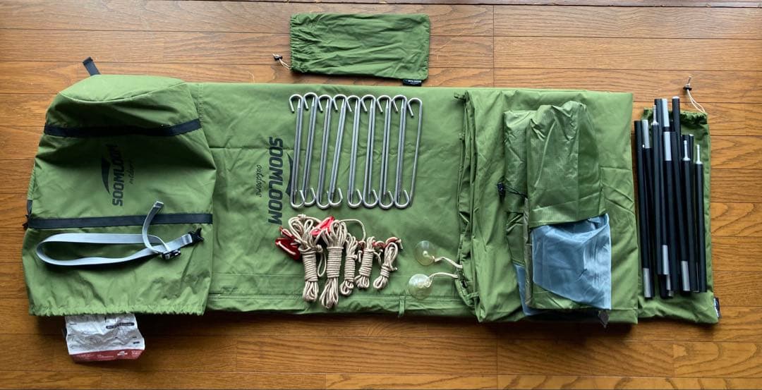 Soomloomミリタリーテント 軍幕 パップテント一人用TC素材ポリコットン
