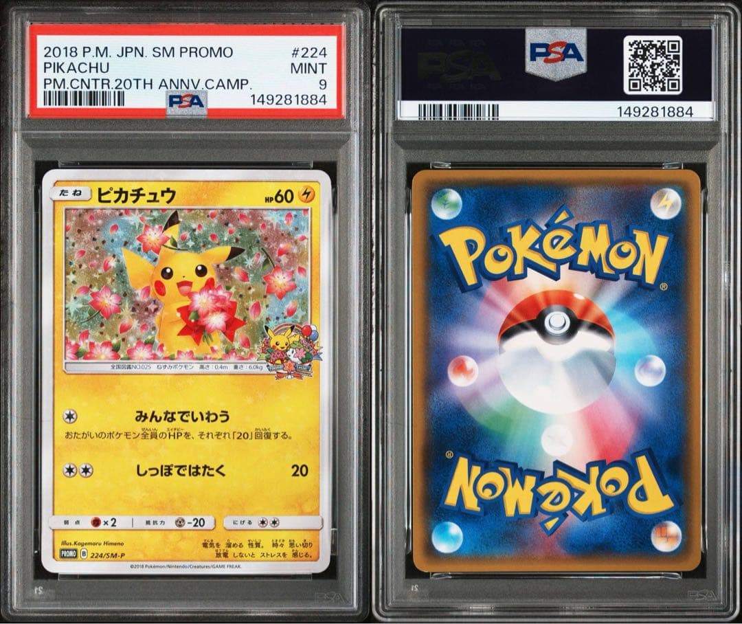 ピカチュウ　プロモ　SM-P224 みんなでいわう PSA9