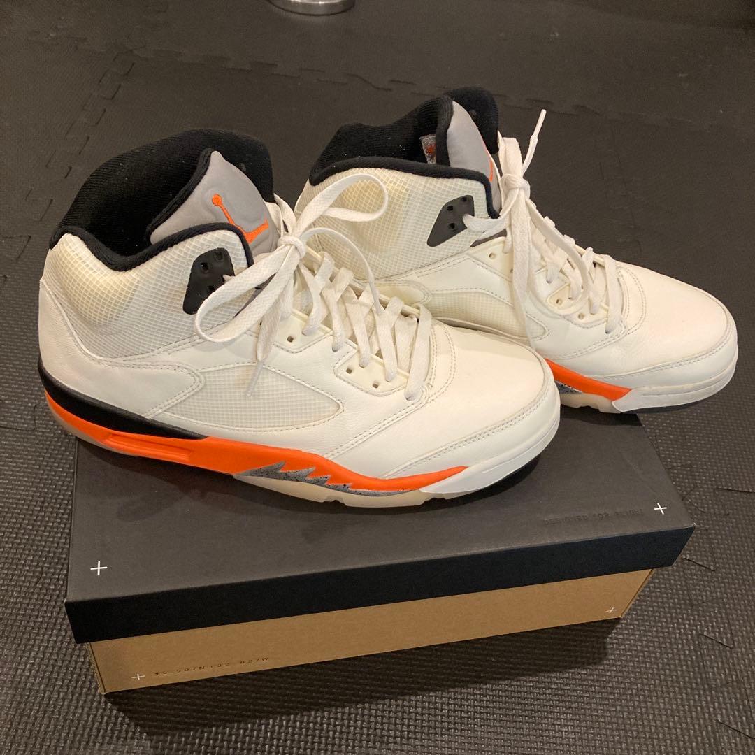 復刻Jordan エアジョーダン 5 ホワイト/オレンジ