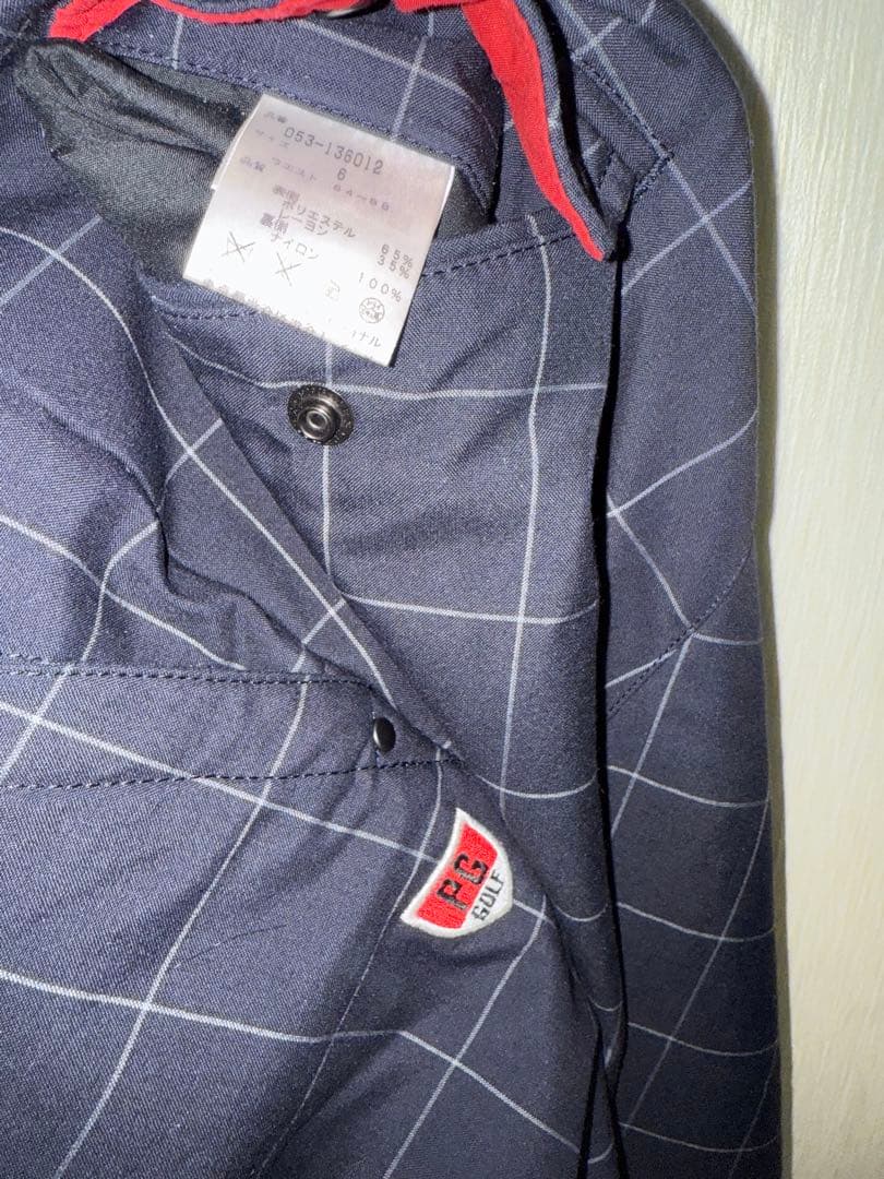 中古 美品 サイズ6 秋冬 パーリーゲイツ チェックパンツ ネイビー