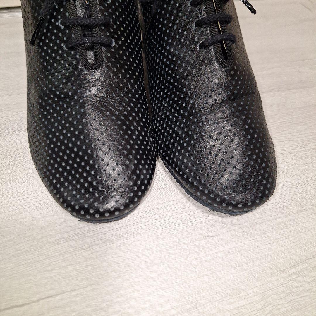 美品☆KENTDANCE 社交ダンス パンチングシューズ 黒 24㎝日本製
