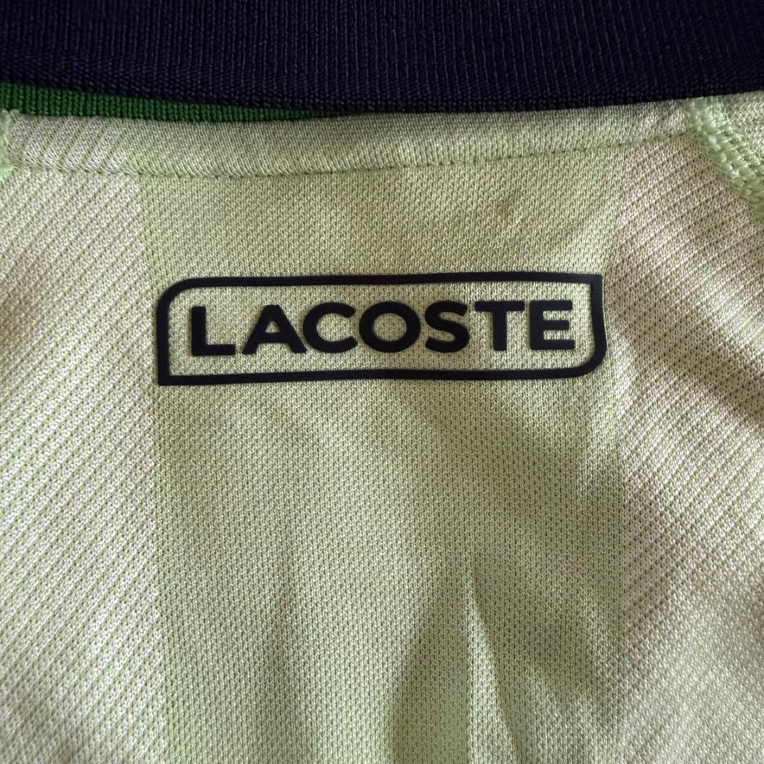 LACOSTE ラコステ　ビッグストライプラグランプルオーバーポロシャツ テニス