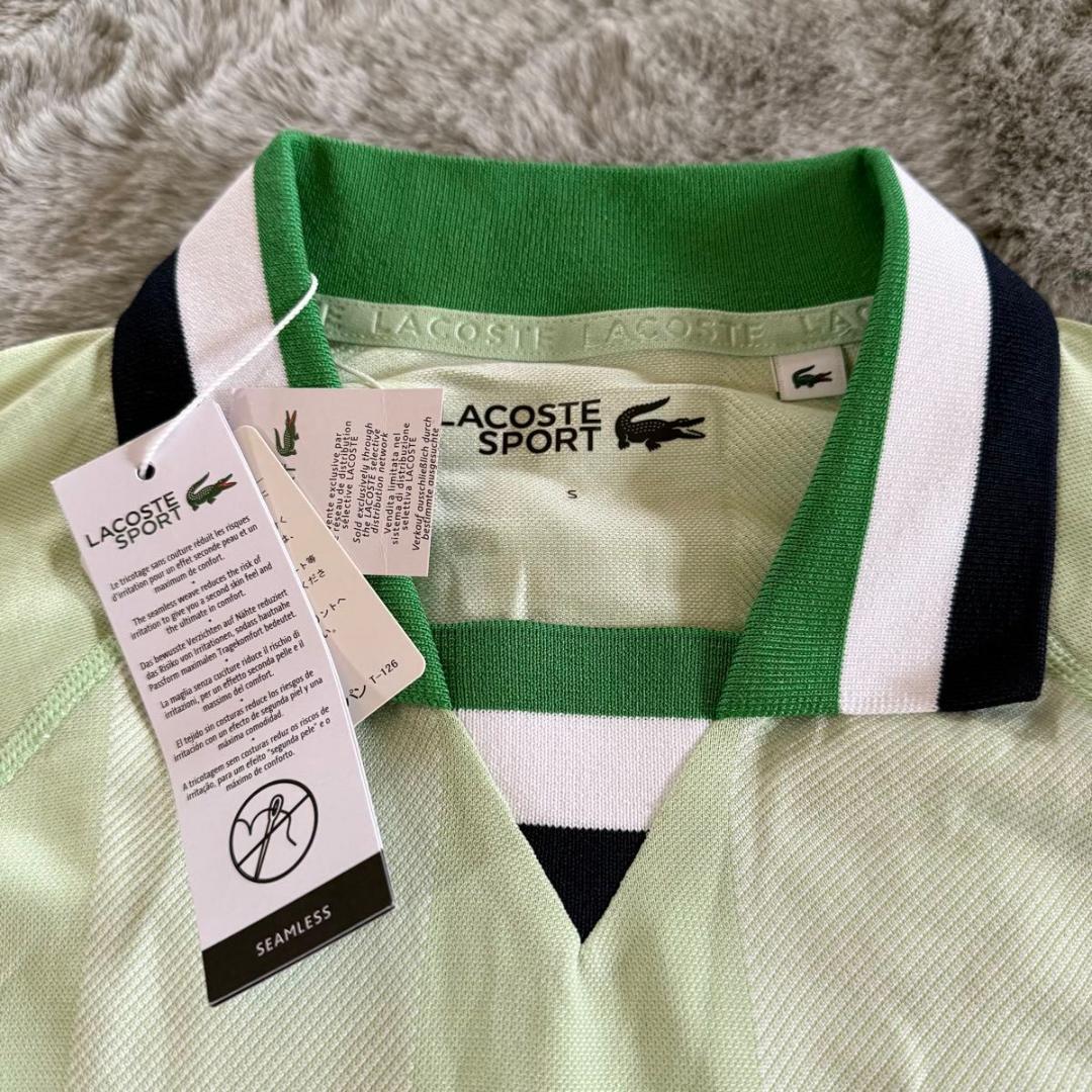 LACOSTE ラコステ　ビッグストライプラグランプルオーバーポロシャツ テニス