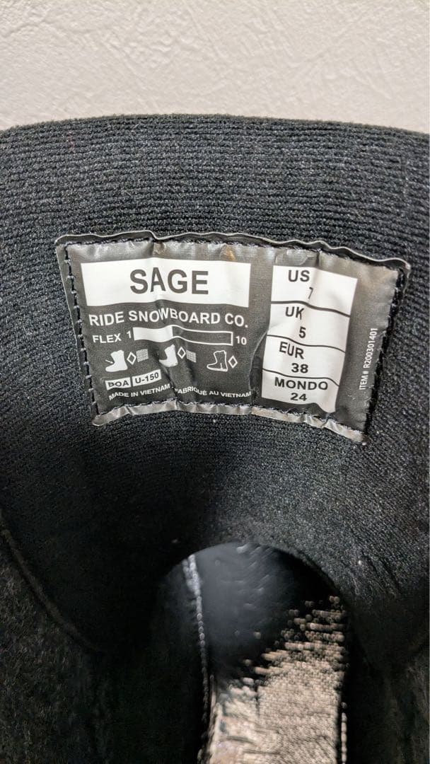 【美品】RIDE SAGE 22-23モデル 24.0cm