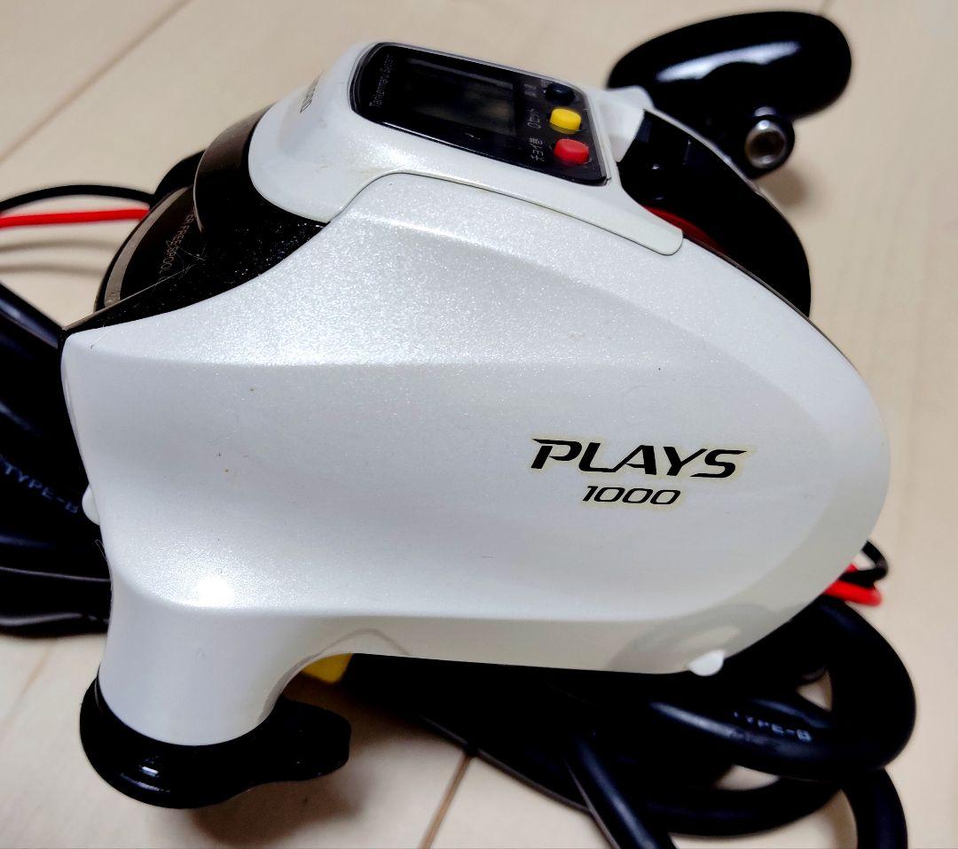 シマノ電動リールプレイズ1000美品 未使用のシマノ純正ブラックパワーコード付き