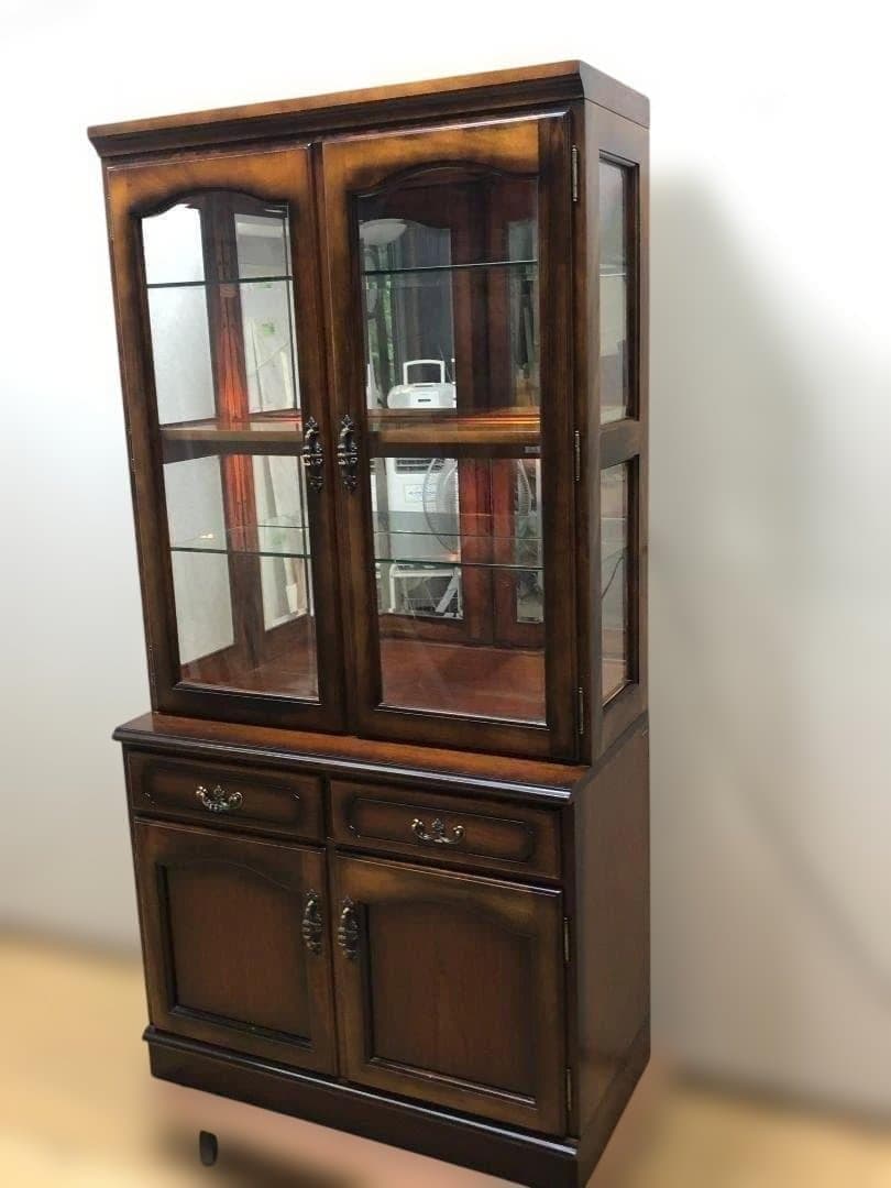 送料無料【希少3面ガラス採光】カリモク 飾り棚 コレクションボード 250709