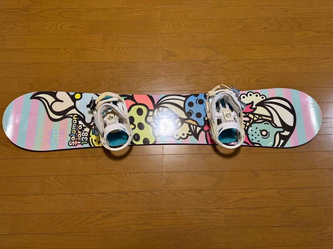 SALOMON 138cm スノーボードセット 2点セット 子供 レディース