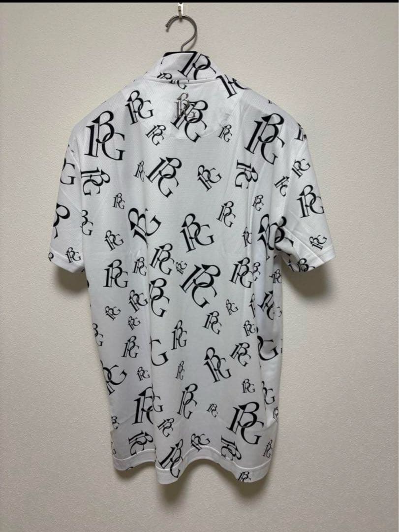 新品1PIU1UGUALE3 GOLF24SSランダムロゴモックネックTシャツ白