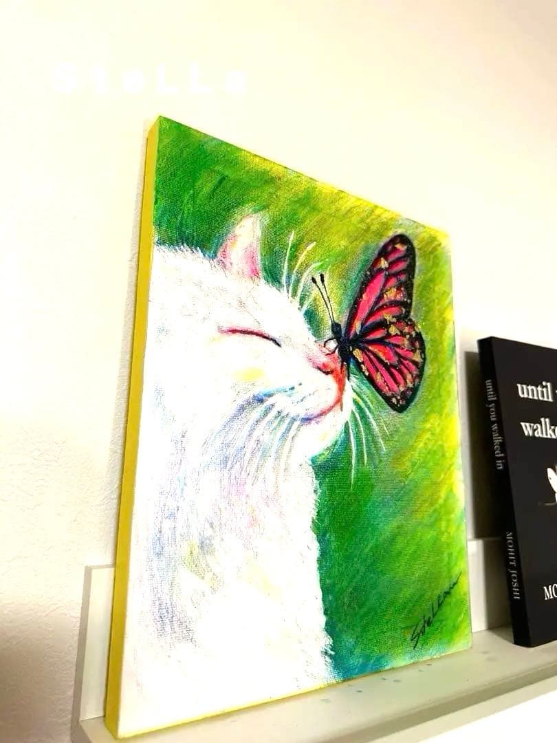 猫の絵　子猫　動物の絵　金箔　動物　猫　猫の絵　北欧　ゴールド　壁掛け　ねこ　絵