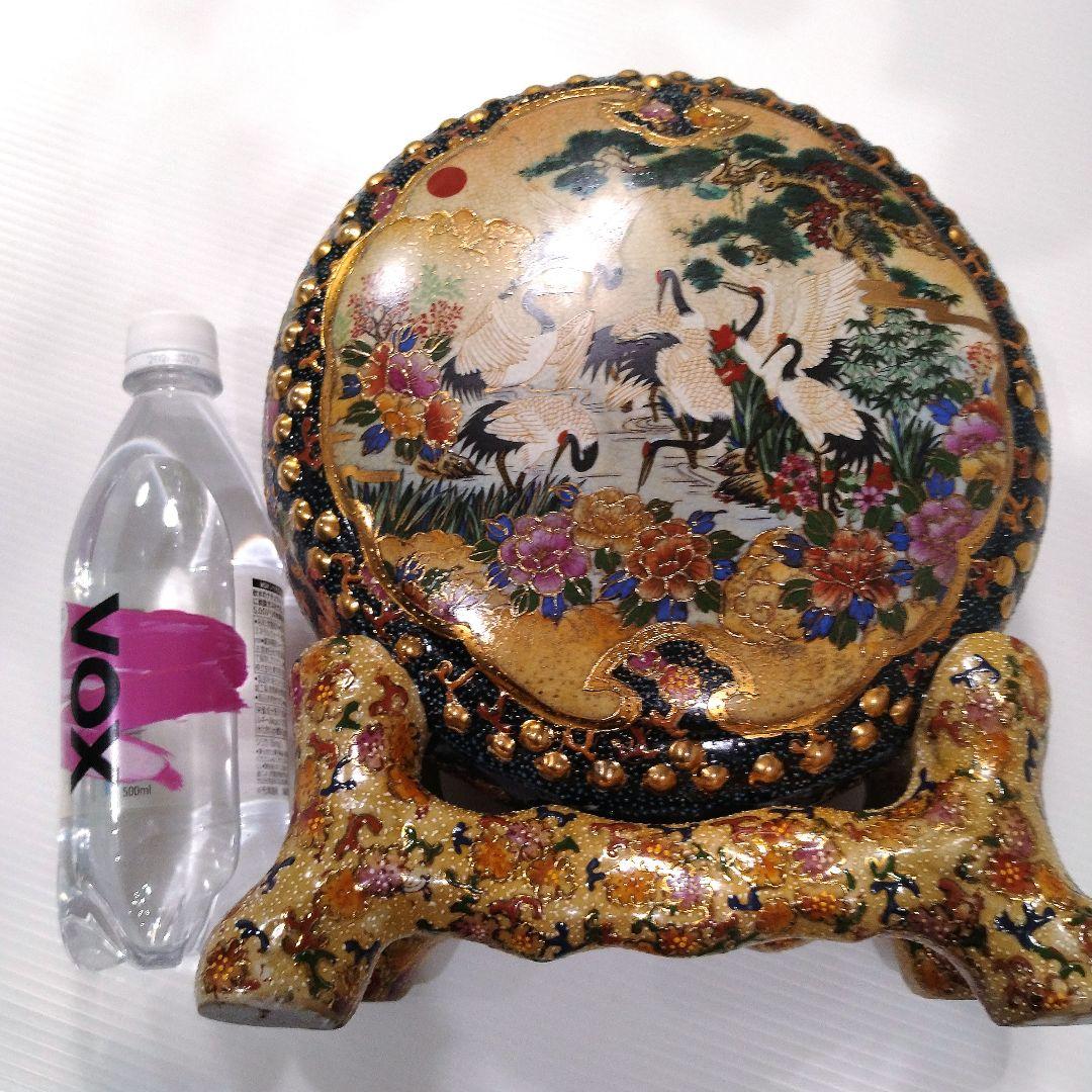 薩摩焼 金襴手 金彩 色絵 色錦 豪華絢爛 飾り 太鼓 古美術 和太鼓 置物