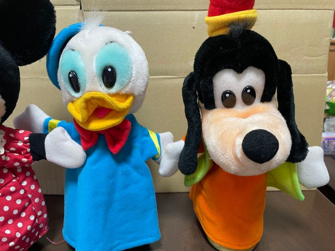 ミッキー ミニー ドナルド グーフィー ディズニー パペット4体レア希少 レトロ
