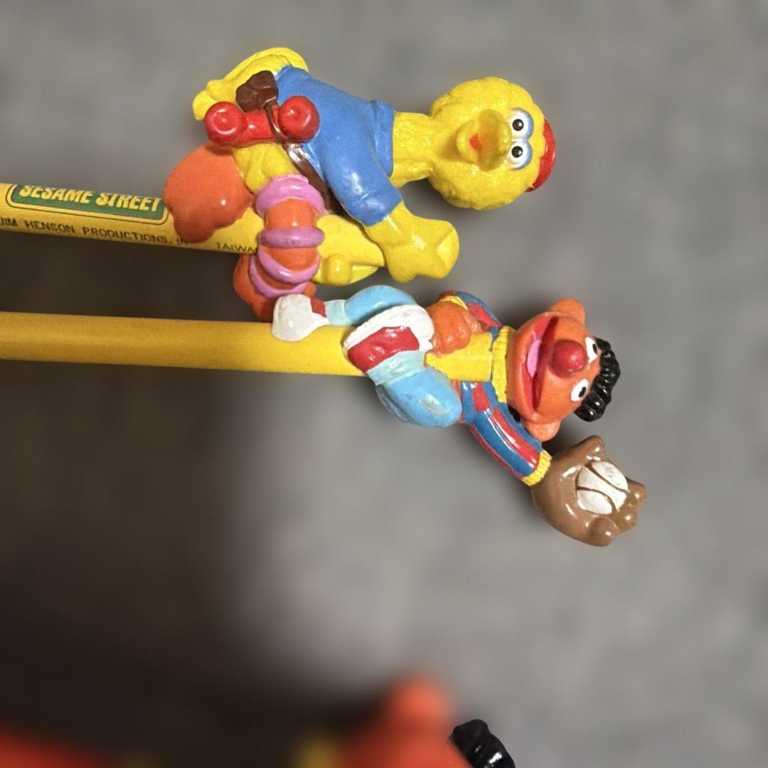 希少　セサミストリート　フィギュア付鉛筆 5本まとめ売り　未使用