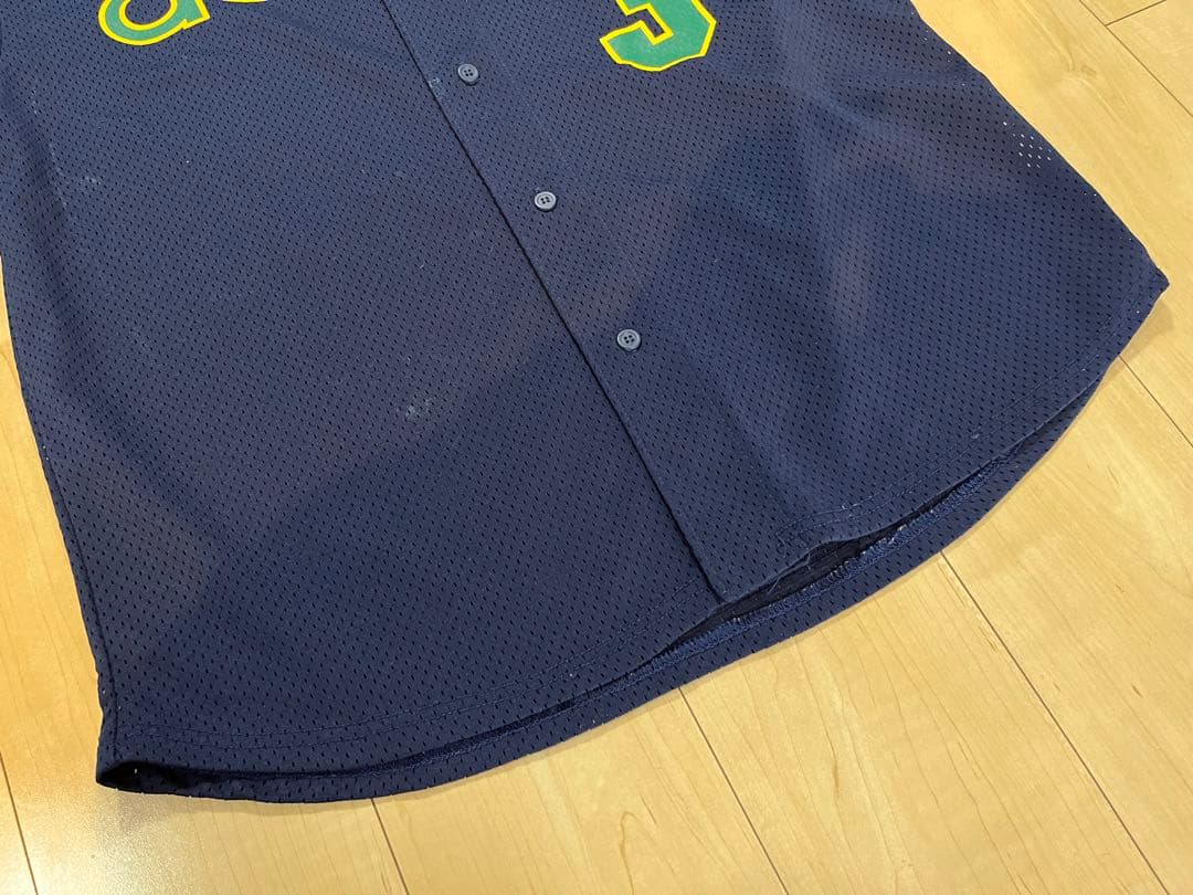 ビンテージ adidas メッシュベースボールシャツ アメリカ製 -M-