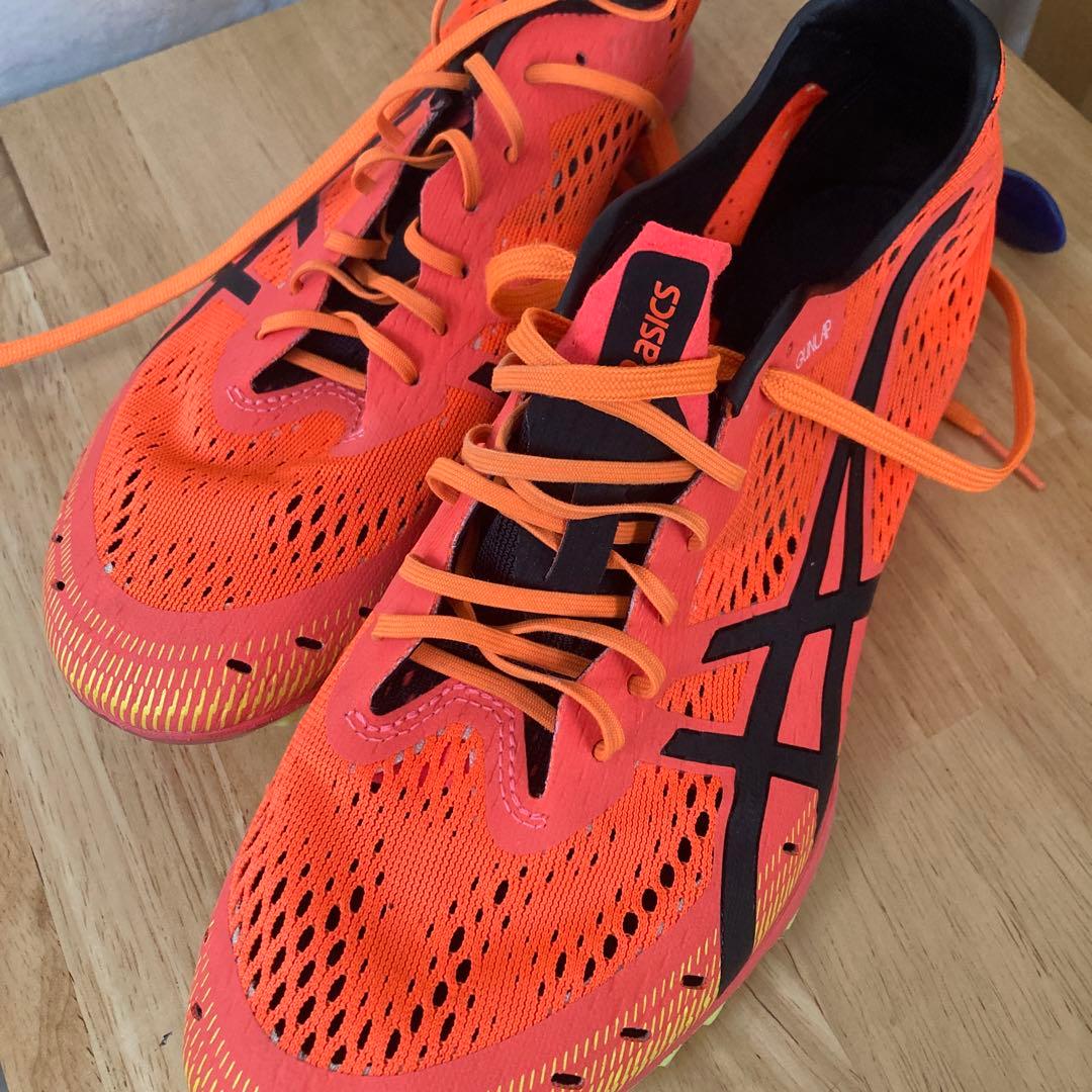 ASICS スパイクシューズ 27.0cm オレンジ　中長距離　数回使用