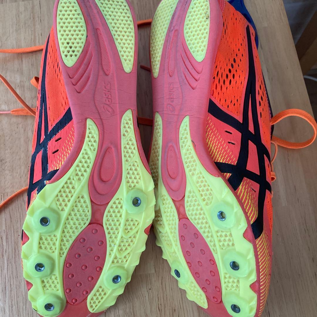 ASICS スパイクシューズ 27.0cm オレンジ　中長距離　数回使用
