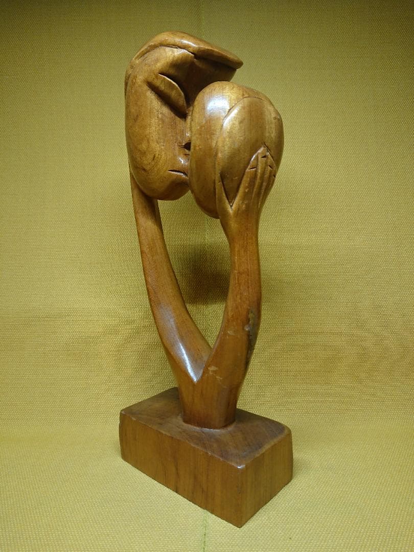 人形　アート　彫刻　黄楊木彫　置物　インテリア　工芸品　美術品　A1129