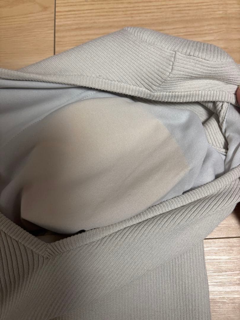 Chacott 美品 ボイルコンビニットワンピース/胸カップ入りインナー付き