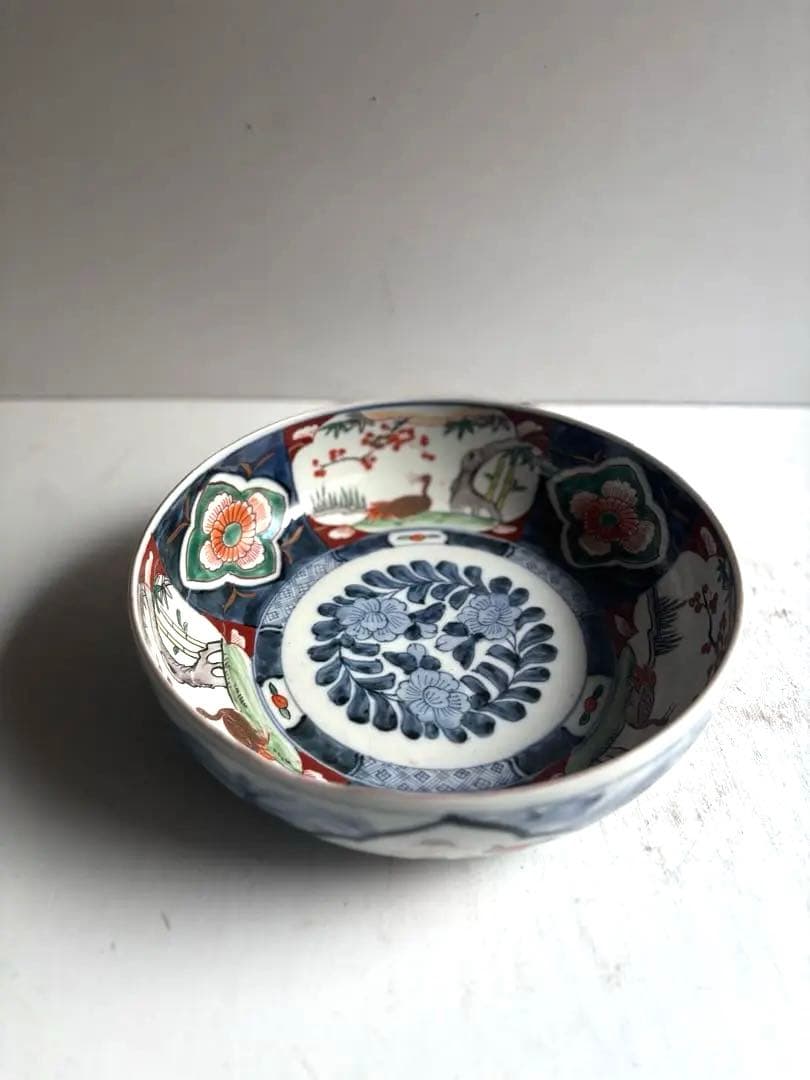 998 骨董 アンティーク 古伊万里 染付 豪華絢爛 色絵金彩大鉢 幕末 美品