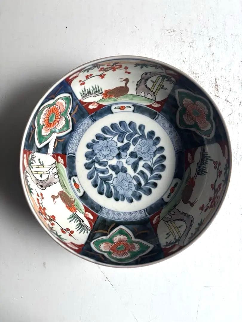 998 骨董 アンティーク 古伊万里 染付 豪華絢爛 色絵金彩大鉢 幕末 美品