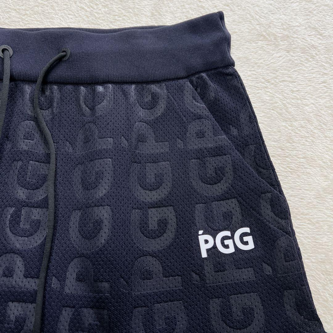 美品 PGG ポリエステルヤーン ロゴエンボス セットアップ ゴルフ