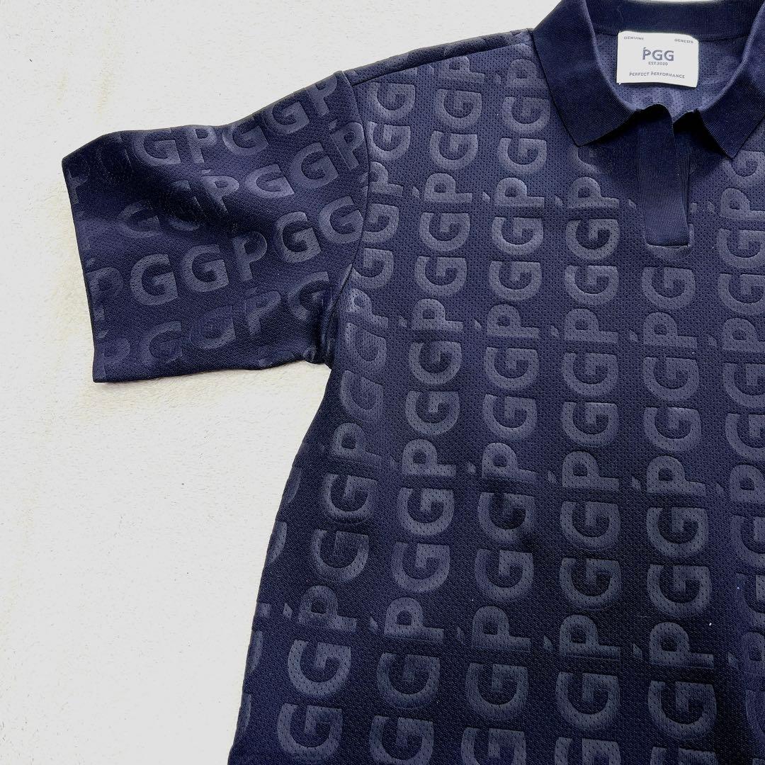 美品 PGG ポリエステルヤーン ロゴエンボス セットアップ ゴルフ
