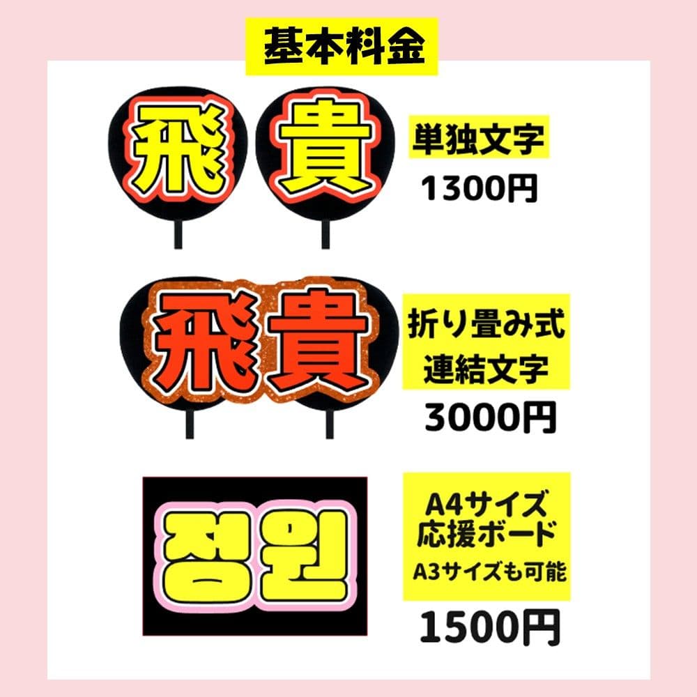 うちわ文字オーダー 団扇屋さん うちわ屋さん 文字パネル 連結パネル ファンサ